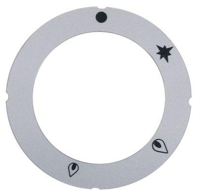 Knapsymbol Gashane med tændflamme ID ø 455mm sølv UD ø 63mm EGA26440