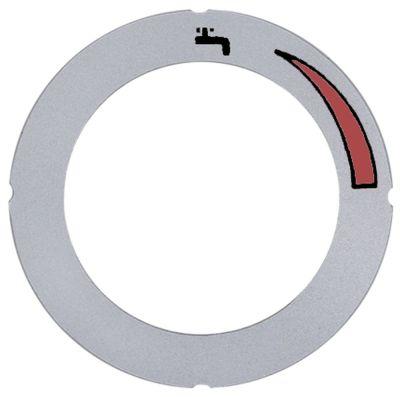 Knapsymbol Vandhane varm ID ø 455mm sølv UD ø 63mm