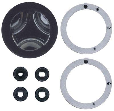 Knapsæt Gashane uden tændflamme ø 62mm Akse ø 6x4,6/8x6,5/9x6,5/10x8mm