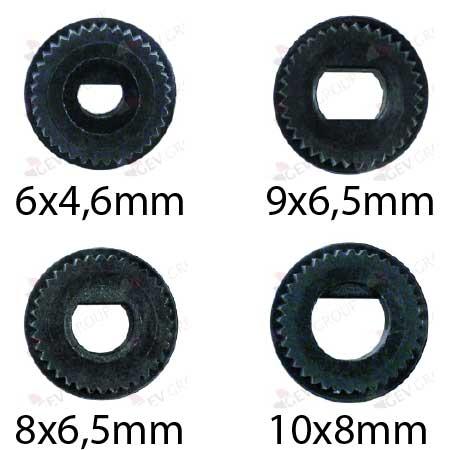 Knapsæt Gashane uden tændflamme ø 62mm Akse ø 6x4,6/8x6,5/9x6,5/10x8mm