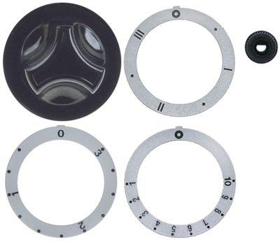 Knapsæt Kontakt 7-takt/termostat 1-10 ø 62mm Akse ø 6x4,6mm Symbol Energiregulering 1-3
