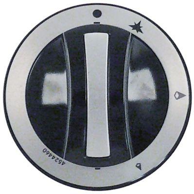 Knap Komfur sæt tænding/stor/lille ø 66mm Akse ø 8x6,5mm sort/sølv Akse 8 H 40mm VPE 1 Stk.