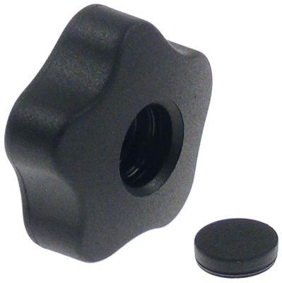 Stjernegreb Plastik ø 50mm sort L 18mm Akse 6x6mm