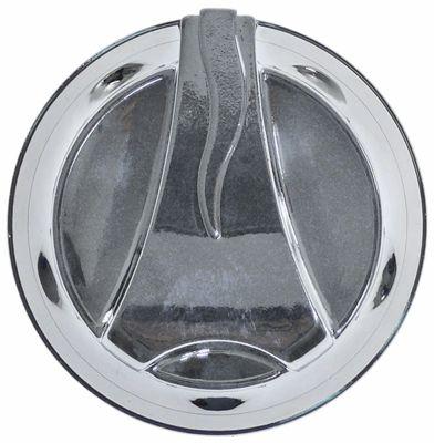 Knap  -  -°C ø 72mm Akse ø 10x8mm Udglatning oppe krom Skaft L 2mm