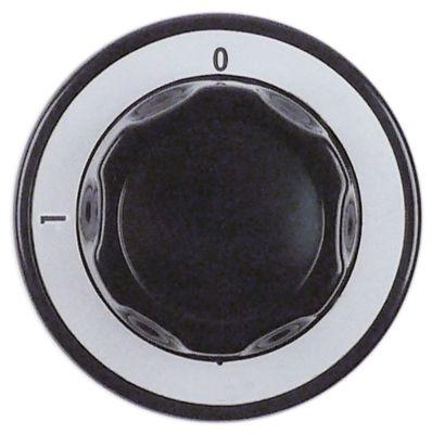 Knap 0-1  -°C ø 70mm Akse ø 6x4,6mm Udglatning universel sort