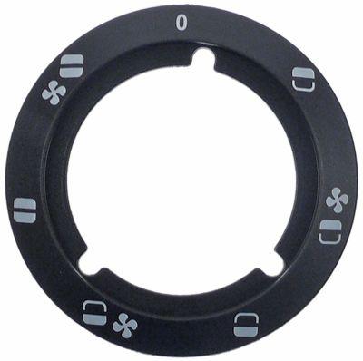 Knapsymbol Bageovn 7 stillinger ø 95mm sort