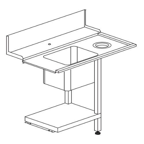 Sidebord med vask T50F til Dihr opvaskemaskine