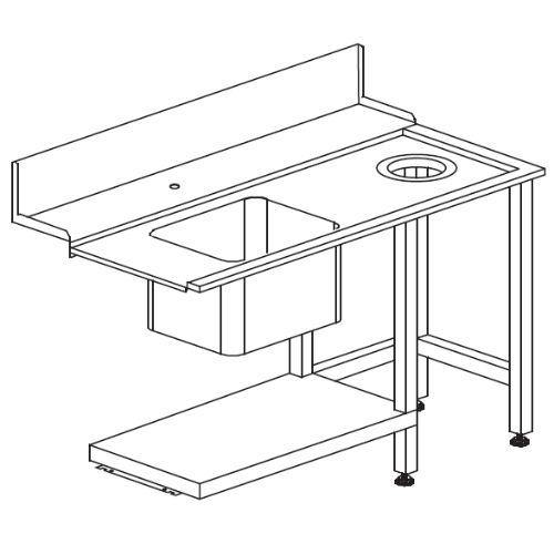 Sidebord med vask T80 til Dihr opvaskemaskine