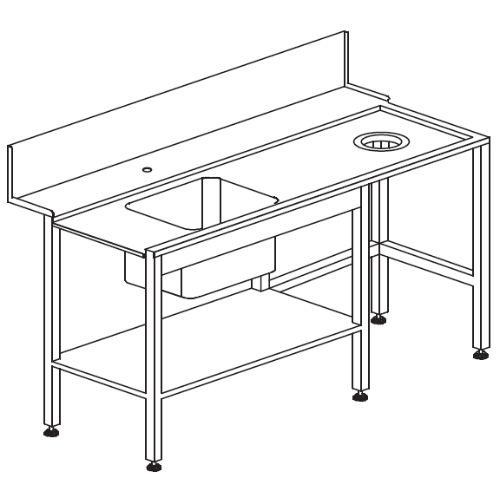 Sidebord med vask T80E til Dihr opvaskemaskine