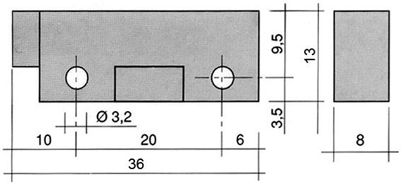 Magnetkontakt 250V 1A Tilslutning Kabel Kabellængde 980mm L 36mm B 13mm 1NO P maks. 50W