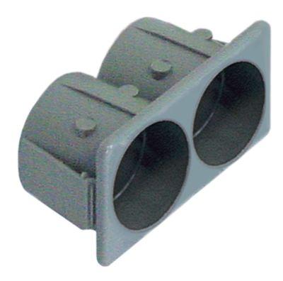 Elementholder grå Indbygningsmål 28,5x52,6mm Holder 2x