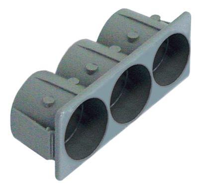 Elementholder grå Indbygningsmål 28,5x77,5mm Holder 3x