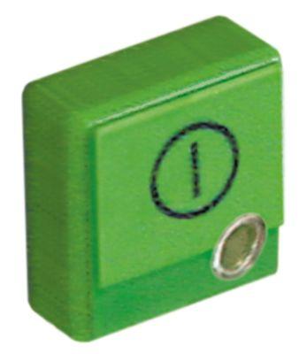 Tryktast grøn TIL-FRA med linse Størrelse 23x23mm