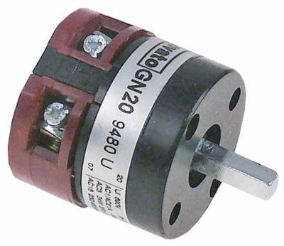 Drejeomskifter 20A Akse ø 6x6mm Akselængde 235mm Tilslutning Skruetilslutning 690V 0-1 Stillinger 2