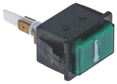 Signallampe Indbygningsmål 34,1x23,1mm 230V grøn Tilslutning Fladstik 6,3 mm Temperatur