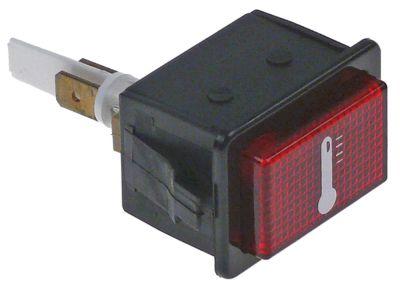 Signallampe Indbygningsmål 34,1x23,1mm 230V rød Tilslutning Fladstik 6,3 mm Temperatur
