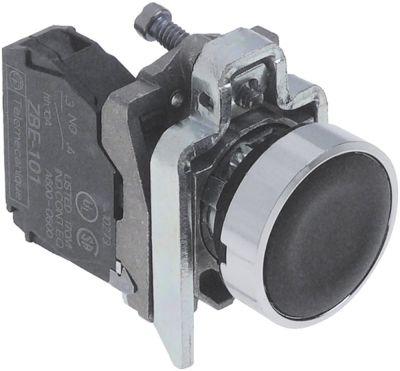 Tryktast 240V sort 1NO 1-polet 3A Indbygningsmål ø22mm