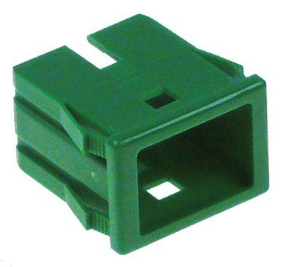 Elementholder grøn  - Indbygningsmål 13x20mm  - Form firkantet