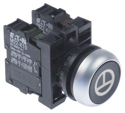 Tryktast sort 1NO/1CO tastende Tryk på  -  - Indbygningsmål ø22mm