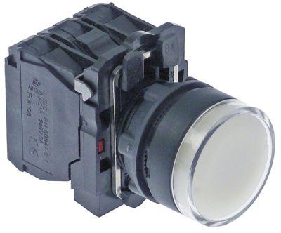 Tryktast hvid 1NC/1NO Indbygningsmål ø22mm