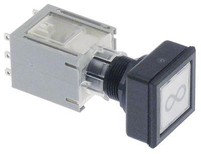 Tast hvid 1NO/1NC uendelig Indbygningsmål ø16/24x24mm Skiftesekvens 0-1
