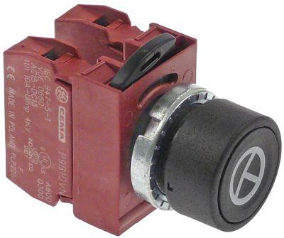 Tryktast 1NC/1NO komplet Symbol tastende Indbygningsmål ø22mm