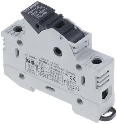 Sikringsholder 32A Mærkespænding 690V passende sikring ø10x38mm Tværsnit 1,5-25mm²