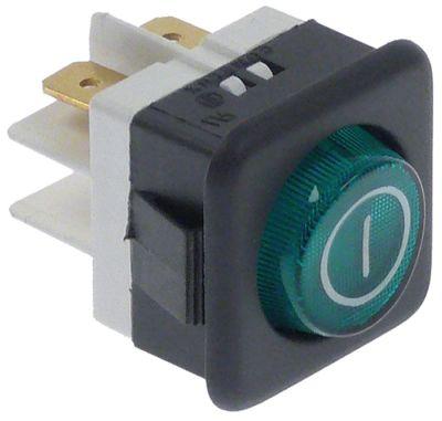 Signallampe Indbygningsmål 27,8x25mm 220-250V grøn Tilslutning Fladstik 6,3 mm Temp.best. 85°C