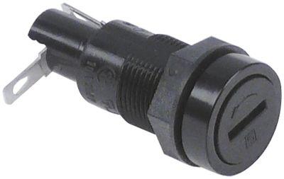 Sikringsholder 10A Mærkespænding 250V Tilslutning Fladstik 2,8mm Gevind M12x0,75 ø 15mm