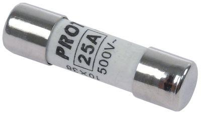 Finsikring 25A flink Mærkespænding 500V VPE 10Stk. Størrelse ø10x38mm Type gG