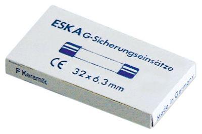 Finsikring 20A træg Mærkespænding 250V VPE 10Stk. Størrelse ø6,3x32mm