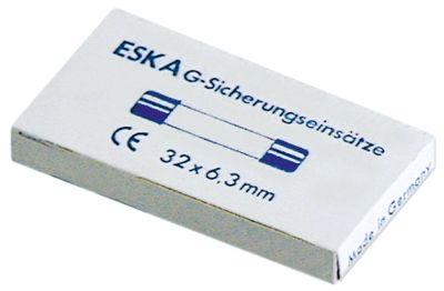 Finsikring 63A træg Mærkespænding 250V VPE 10Stk. Størrelse ø6,3x32mm