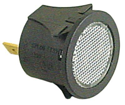 Signallampe ø 25mm 230V hvid Tilslutning Fladstik 6,3 mm Temp.best. 120°C