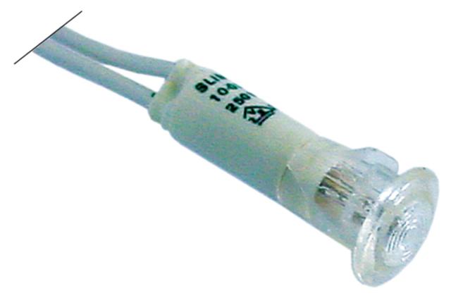 Signallampe ø 10mm 230V gennemsigtig