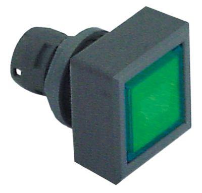 Tastelement antracit/grøn  - Type tastende Indbygningsmål ø16/24x24mm kvadratisk