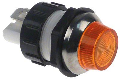 Signallampe ø 19mm 230V orange Tilslutning Fladstik 6,3 mm