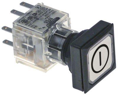 Kontakt hvid 1NO/1NC/lampe kvadratisk komplet Type BFL5 Indbygningsmål ø16/24x24mm