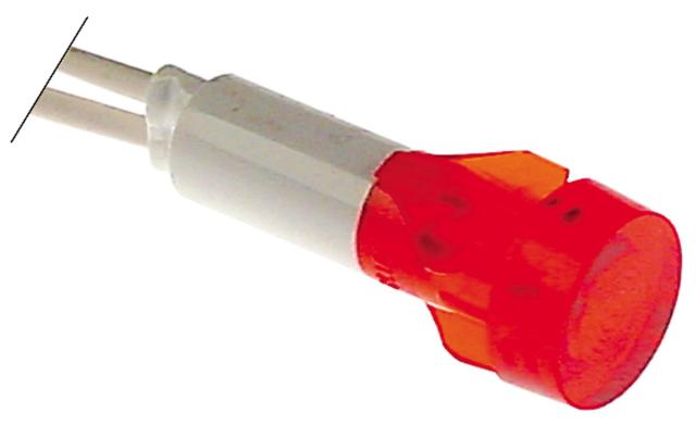 Signallampe ø 10mm 230V rød Kabellængde 200mm