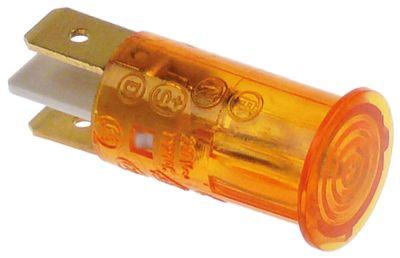 Signallampe ø 125mm 230V gul Tilslutning Fladstik 6,3 mm