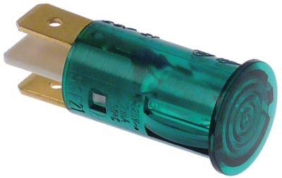 Signallampe ø 125mm 230V grøn Tilslutning Fladstik 6,3 mm
