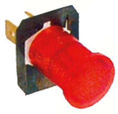 Signallampe ø 125mm 230V rød Tilslutning Fladstik 6,3 mm