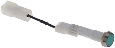 Signallampe ø 10mm 230V grøn Tilslutning Fladstik 6,3 mm Kabellængde 90mm