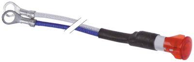 Signallampe ø 10mm 110/250V rød Tilslutning med kabel Kabellængde 1400mm