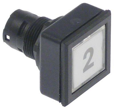 Tastelement hvid 2 Type tastende Indbygningsmål ø16/24x24mm kvadratisk
