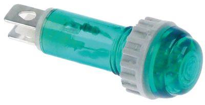 Signallampe ø 14mm 220V grøn Tilslutning Fladstik 4,8mm Plastik