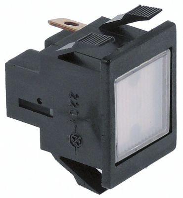 Signallampe Indbygningsmål 27,2x22,2mm 220V hvid Tilslutning Fladstik 6,3 mm