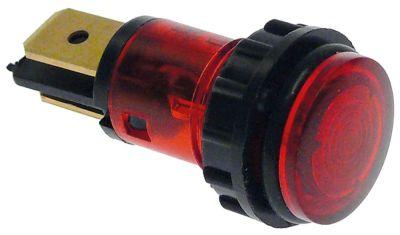Signallampe ø 12mm 230V rød Tilslutning Fladstik 6,3 mm med O-ring