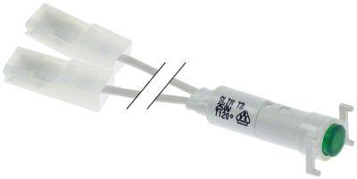Signallampe ø 85mm 250V grøn Tilslutning Fladstik 6,3 mm Kabellængde 270mm