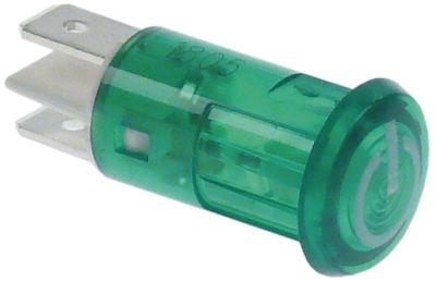 Signallampe ø 125mm 230V grøn Tilslutning Fladstik 6,3 mm Til Temp.best. 100°C