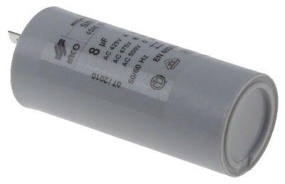 Driftskondensator 450V Plastik Tilslutning Fladstik 6,3 mm ø 30mm L 72mm